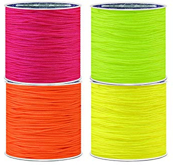 0,8 mm 45 m Nylonfaden Nylonschnur Gemischten farbigen Schnur für DIY Halskette Handwerk für perlen Schmuckherstellung Schnur Stretchfaden Draht Stoff String (Fluoreszierendes Rosenrot)