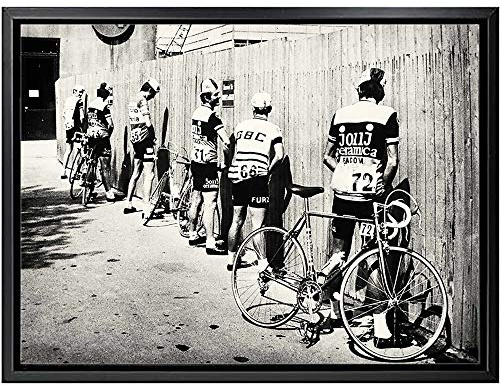 Pintura en lienzo, bicicleta en blanco y negro, impresión de ciclista, bicicleta, cartel fotográfico vintage, hombres, orinar, ciclismo de carretera, arte de pared, para decoración de baño Sin marco