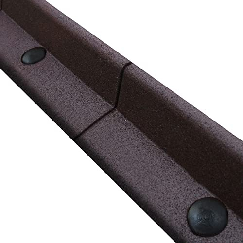 Monster Shop Bordes de Césped Flexibles Bordes de Césped de Jardín Caminos Bordes de Parcelas Vegetales Bordes Elevados Césped Artificial de Goma Marrón | Paquete de 26 x 1.2m