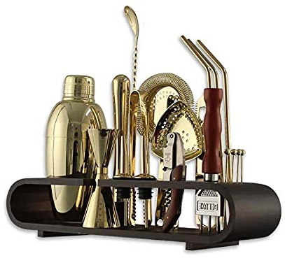 Shaker Cocktail Kit de Barman: Outil de Barre de 20 pièces sertie d'un kit élégant de Barrage à Domicile Parfaite et de Kits de Cocktail Martini Set à Cocktail (Color : C)