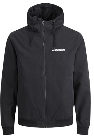 JACK & JONES Jjerush Hood Bomber Noos Homme Jacket, Noir, M