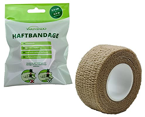 1 Rolle Fingerverband Fingerpflaster Selbsthaftende Bandage 2,5 cm x 4,5 m Beige