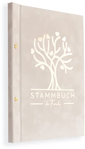 A4 Stammbuch Grau Avore Gold Familienstammbuch Stammbaum incl. Hüllen