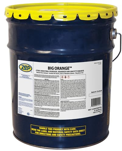 Zep Big Orange Heavy Duty Liquid Citrus Degreaser - 5 Gallon (1 Unit) 41535 - Industrial Strength Formulated with Organic Degreasers and Deodorizers, Dissolves Heavy Soil, Grease, Oil