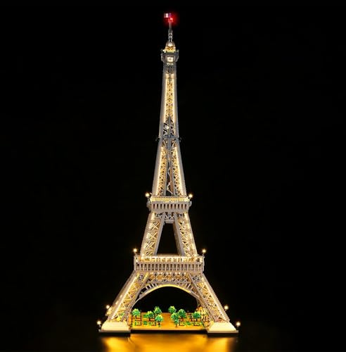 BrickBling LED Light Compatible with Lego Eiffel Tower 10307 Building Set Creative Lights Compatible with Lego 10307, Gift Idea Compatible with Lego Tower Fans-Remote Control Version (Without Model)