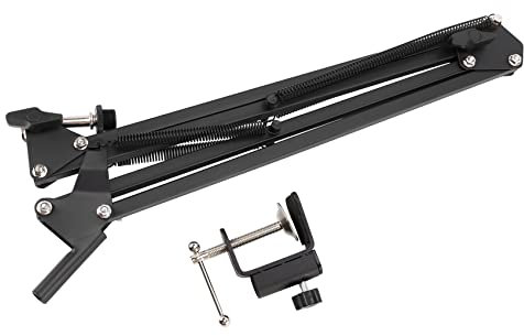 Glakyur Support de microphone de bureau professionnel avec bras de suspension pour microphone - Pince de montage pour table - Bleu