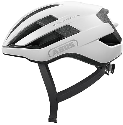 ABUS Rennradhelm WingBack – einfacher Roadhelm für sportliches Fahren im Alltag und in der Freizeit – für Erwachsene und Jugendliche – Polarweiß, Größe M