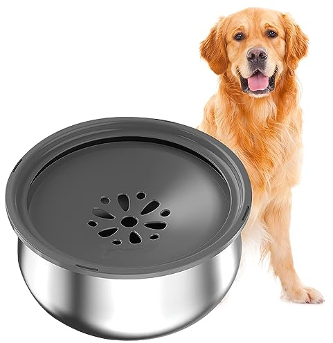 Loyala Wassernapf für Hund, Hundenapf Auslaufsicher Hunde Ohne Sabbern Trinknapf Hund Anti Schlabber Napf Anti Schwapp 4L für kleine, mittlere und große Hunde (Grau)