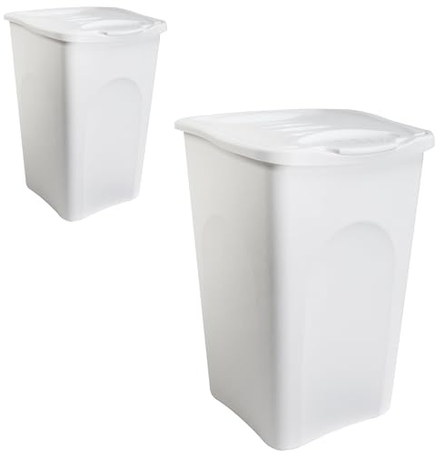 2x Wäschekorb 50L groß Deckel Wäschesammler ohne 39x37x55cm Korb Kunststoff