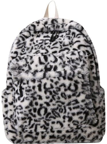 Plüsch Rucksack Leopard Print Backpacks Modehandtaschen Großer Kapazität Satchel Umhängetasche Geldbeutel School Tasche