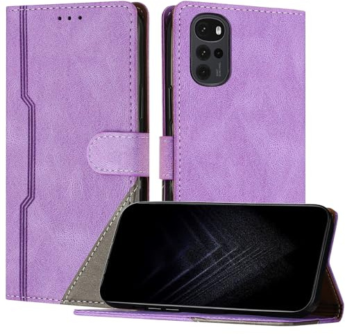 Netany Funda para Motorola Moto G22, Funda Libro de Cuero con Ranura Cierre Magnético Soporte Plegable Carcasa Protectora (Morado)