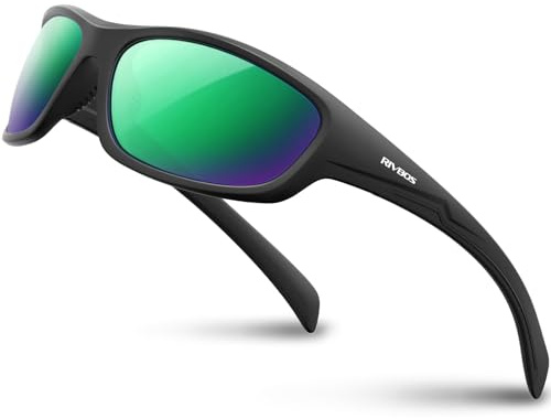 RIVBOS Polarisierte Sportbrille Sonnenbrillen UV400 für herren damen RB832 | Polarisierte Gläser, leichter TR90-Rahmen und UV400-Schutz für Radfahren, Laufen, Wandern, Golf, Angeln und Alltag