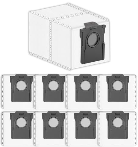 (9 stycken) Ersättning dammsugarpåsar för Dreame L10s Ultra Gen 2/X50 Ultra/X40 Ultra/L10s Pro Ultra/L40 Ultra/X30 Ultra/Mova E30 Ultra robotdammsugare, reservbehållare dammsugarpåse | L50 Ultra/L10s Pro Ultra Heat/L10S Ultra Gen2 robotdammsugare, 3,2 L kapacitet dammpåse med aktivt kolskikt