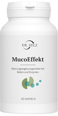 Dr. Selz MucoEffekt Kapseln zur Eiweiß- und Fettverdauung mit Protease, Lipase und Betain-HCl, laborgeprüft, 100% vegan, Premiumqualität