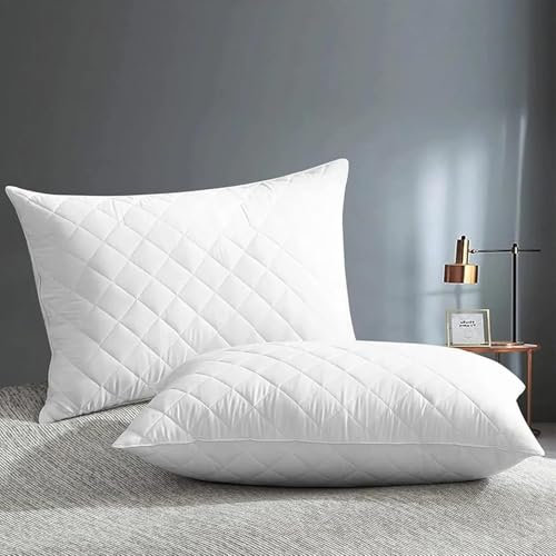 Rohi Luxury Microfibre Quilted Pillows Hotel Quality – 100% Down Alternative Filled Bed Pillows for Back, Front and Side Sleepers – Soft & Breathable - Anti Allergy – Pack of 1 (45cm x 66cm)
