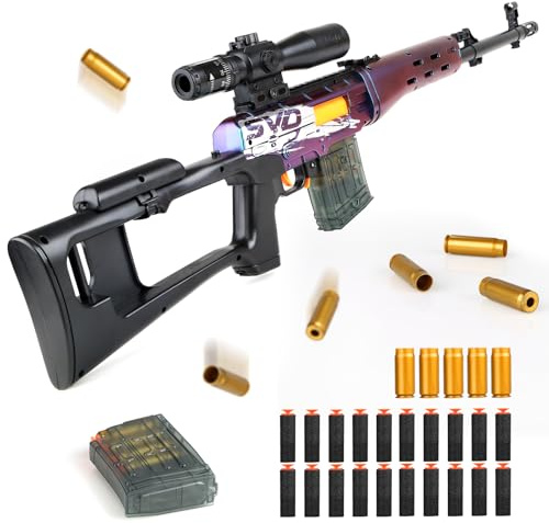 SK MISS Pistolets Jouet, Pistolet avec éjection Balles Souples, Mousse Jouet Blaster, Pistolet a Bille Molle, Pistolet Jouets pour de Plus de Adulte, Fusil Sniper