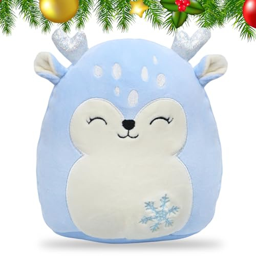 Zkaoai Elch Kuscheltier, 20cm Kuscheltier Weihnachten, Rentierkuscheltier Plüsch Elch Weihnachten, Rentier Plüschtier REH für Mädchen Weihnachtskuscheltier Dekoration Weihnachts Rentier Plüsch
