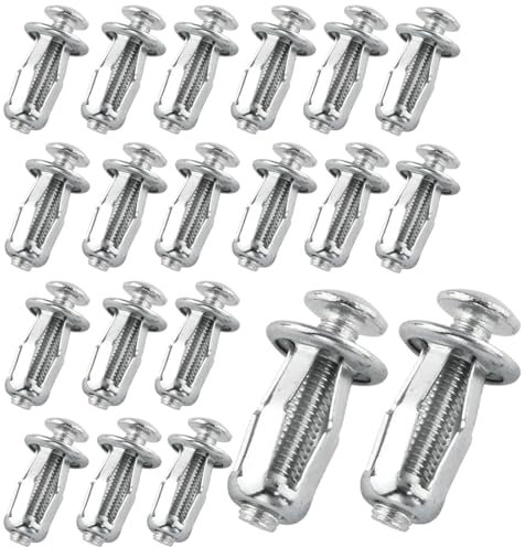 20 Stück Hohlraum Metallanker M4x20, Jack Nuts, Petal Nuts, Expansion Nut, Gipskartondübel Metall, Dübel Gipskarton, Spreizdübel für Hohlwand Eisen Haut Linie Gebrauch in dünner weicher Wand