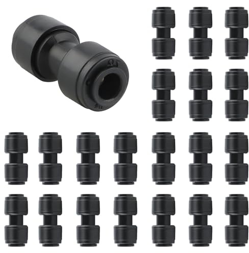 Kalolary 30PCS Quick Connect 1/4 Drip Irrigation Coupling Connectors, Universal Straights Fitting for 1/4 Inch Irrigation Tubing, Leak Free Fittings for Drip Irrigation System