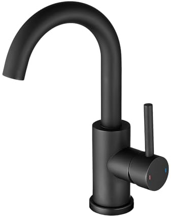 ZYNUHMO Wasserhahn Bad Schwarz, Badarmatur/Küche, Edelstahl