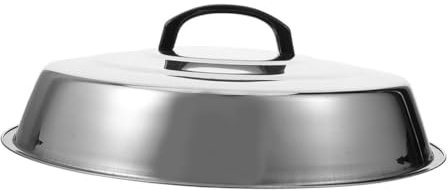 UKCOCO BBQ COFF coperture copertura a cupola per bistecca Copertina padella crepes barbecue portatile coperchio del piatto da portata coperchio per alimenti per barbecue da cucina Argento