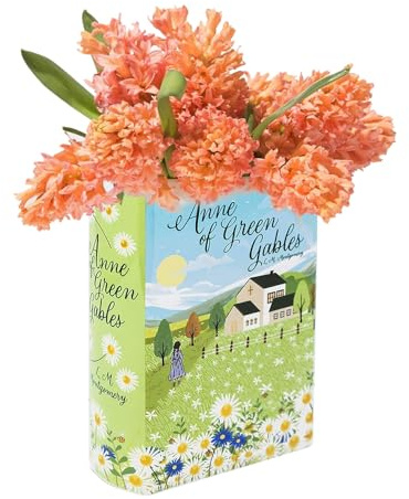 YANGUN Book Vase, Book Vase for Flowers, Decorative Design Planter, Unique Planters Bookshelf for Flowers Home Bedroom Office Decor (Art Deco) (New Model) (Art Deco)