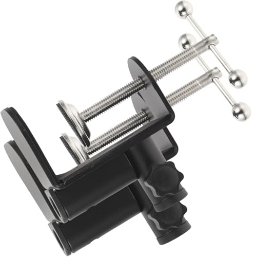 Schwenkarm Tischklemme für Mikrofon und Schreibtischlampe 2 Stück | Metall, Schwarz, für Bettpfosten und Sideboard, Passend für Ausleger mit Klemmbefestigung