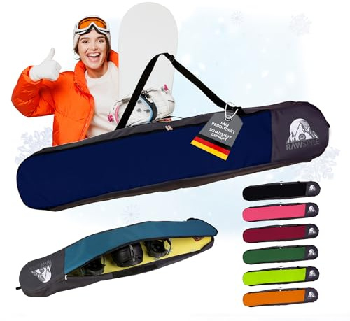 Snowboard väska – vattentät snowboardväska – snowboardryggsäck med robust dragkedja – boardbag för bräda, hjälm och skor – huvudfack med separata områden (blå 170)
