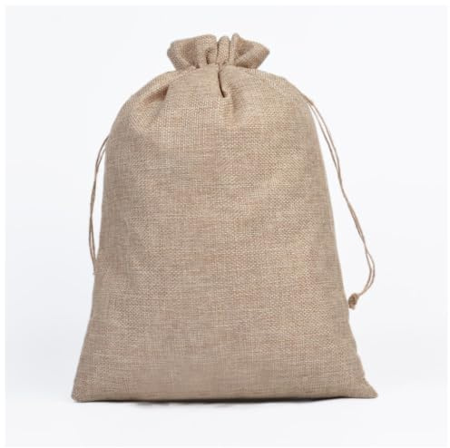 Qiantull 10 stycken jutesäckar linnepåse jutepåse med dragsnöre jutepåsar säckväv väskor smyckespåse linnepåsar presentpåsar för smycken bröllop jul 25 x 35 cm
