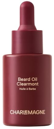 Charlemagne Olio Barba Uomo – 30 ml, Clearmont | Profumo Minimalista – Ammorbidente e Idratante – Olio di Argan, Jojoba – Allevia il Prurito, Ammorbidisce Peli Irsuti