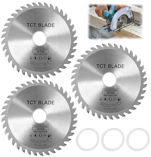 Euablfo 3 Stück Trennscheiben 115 Metall, Sägeblatt für Winkelschleifer, 22,2 mm Aufnahme, 40 Zähne Trennscheibe für Aluminium, Kupfer, Ne-Metalle, Holz, Sperrholz, Kunststoff