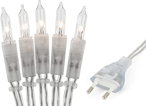hellum Innen Lichterkette Weihnachtsbaum mit 10 Warmweiß Lichter. Weihnachtsdeko modern transparentes Kabel mit Stecker 1,35m. Deko Wohnzimmer, Tannenbaum Beleuchtung, Weihnachten Dekoration 831191