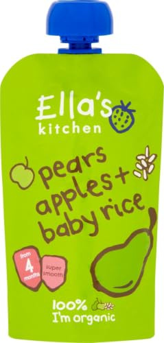 Ellas Kitchen Organic Pears Apple and Baby Rice, 120 g