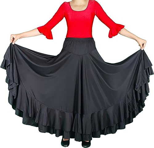 Flamifeel Falda de Baile Flamenco Negra Adulto