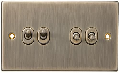 Knightsbridge CSTOG4AB 10AX 4G 2 Way Toggle Switch - Square Edge Antique Brass