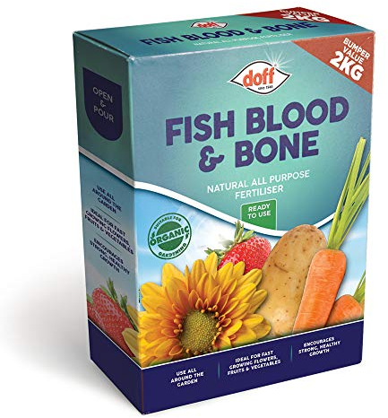 Doff Fish Blood And Bone Multipurpose Fertiliser– 2Kg Fast-Acting Plant Food for Healthy Growth of Flowers, Fruit, Vegetables & Shrubs – Nutrient Enriched – Encourages Root Development – Ready to Use