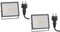 ledscom.de 2 pièces Projecteur de jardin LED FLIN pour l'extérieur, IP66, fiche, noir, 11,5 W, 837lm, blanc chaud