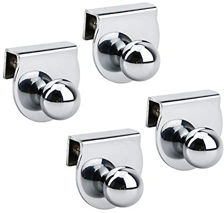 INCREWAY Metall-Türgriff, 4 Stück, ohne Bohren, Clips für Glas, 5–8 mm, Vitrinen, Möbelschränke