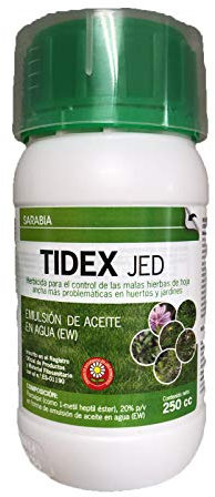 Exclusivas Sarabia Herbicida Tidex Selectivo para Jardinería Exterior contra Malas Hierbas de Hoja Ancha (250 cc)