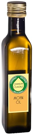 Odenwälder Lebensmittel Mohn-Öl, Premium Speiseöl aus Mohnsamen, Ideal für Dressings & Anbraten – Made in Germany (250 ml)