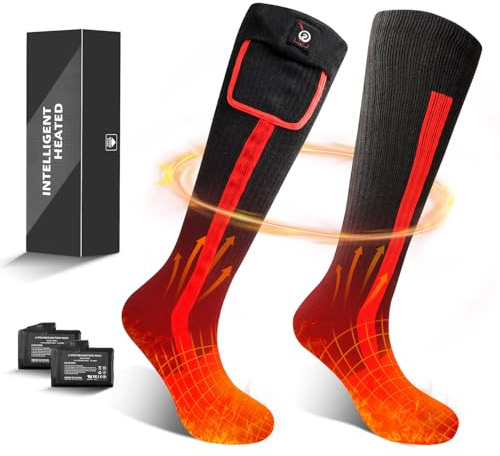 Calcetines Térmicos para Hombre Mujer Batería Recargable Calcetines Eléctricos en Invierno Frío Calcetines Térmicos para Caza Camping Esquí Senderismo Pesca Montar Motociclismo