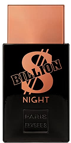PARIS ELYSEES - Billion Night - Eau de Toilette Uomo - Legnosa e Aromatica - Limone, Mela, Ananas e Zenzero - Vaporizzatore profumo uomo - 100ml