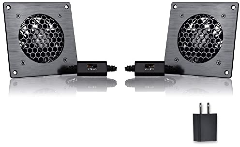 SCCCF USB Cabinet 80MM Fan Quiet Cooling Fan System 4 with Speed Control, for Home Theater AV Cabinets (2PACK)