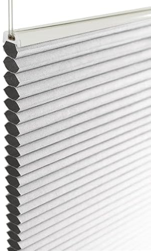 Deco4Me Wabenplissee ohne Bohren (60 x 140 cm, Weiß (Blackout)) - lichtundurchlässig & wärmeisolierend - Blickschutz & Sichtschutz für Fenster innen - Verdunkelungsplissee Thermo Jalousie