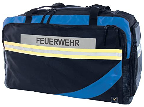 tee-uu RAGBAG Bekleidungstasche schwarz-blau (verschiedene Varianten) (FEUERWEHR)