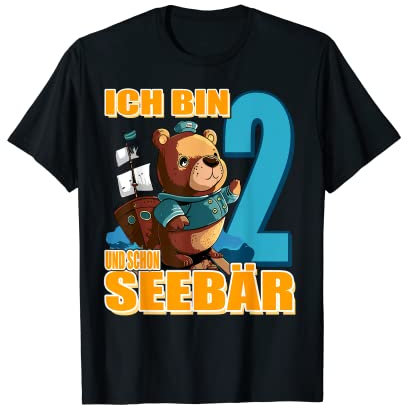 Matrosen Meer Segeln 2 Geburtstag Ich Bin 2 Und Schon Seebär T-Shirt