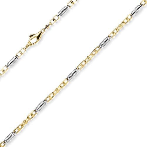 Monte Carlo Armband aus 585 Gold Gelbgold Weißgold massiv bicolor 21cm Herren