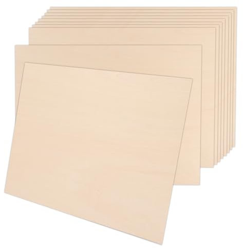 LDXDRU 12 pezzi 400 x 300 x 2 mm, compensato A3, pannelli in legno per fai da te, pannelli in compensato di tiglio per lavori di legno, lavorazione laser, pirografia, modellismo, regali