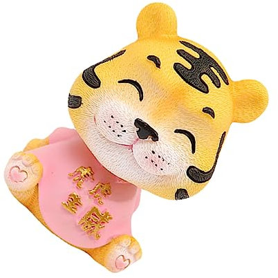 Cabilock 1stück Tiger Wackelkopf Auto Ornament Niedliche Harz Dekoration Für Armaturenbrett Für Zuhause Und Feste Lustiger Tischdeko-Tiger Für Neujahrsfeiern
