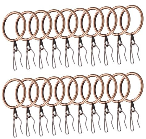 QUARKZMAN 40pz 1,2- Pollici Diametro Interno Anelli per Ganci Tende in Metallo Rame Ring per Tende Scorrevoli Occhielli Tendaggi con Ganci Tende Gancio Tendaggi
